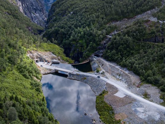 Kleinwasserkraftwerk des Portfolios Smakraft in Norwegen