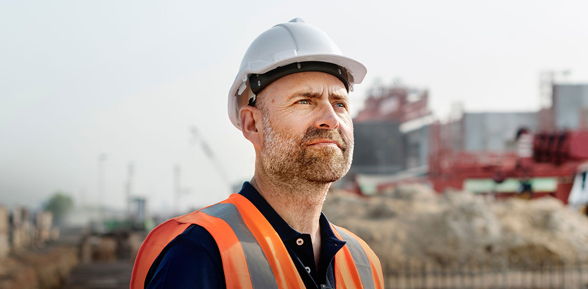 Bauarbeiter auf Baustelle