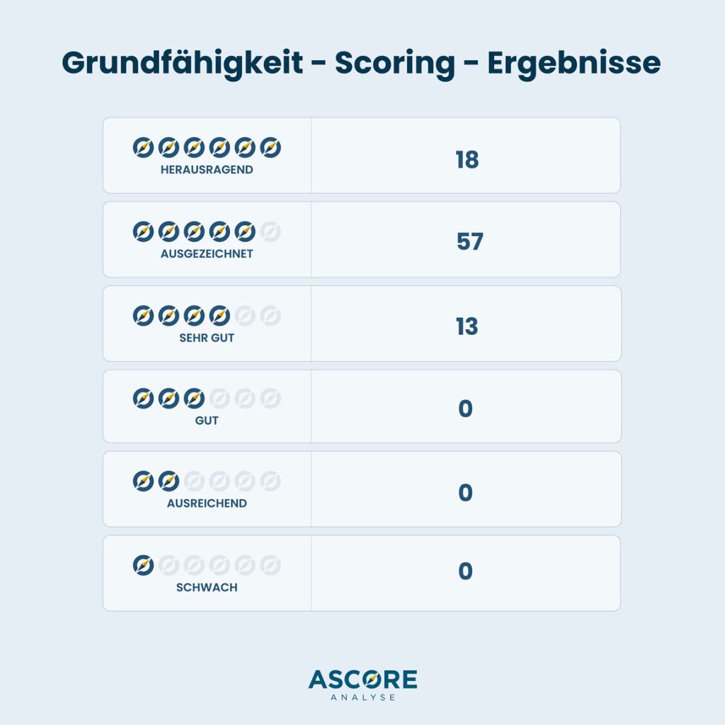 Grundfähigkeit – Scoring – Ergebnisse