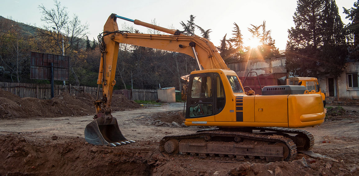 Bagger auf Baustelle