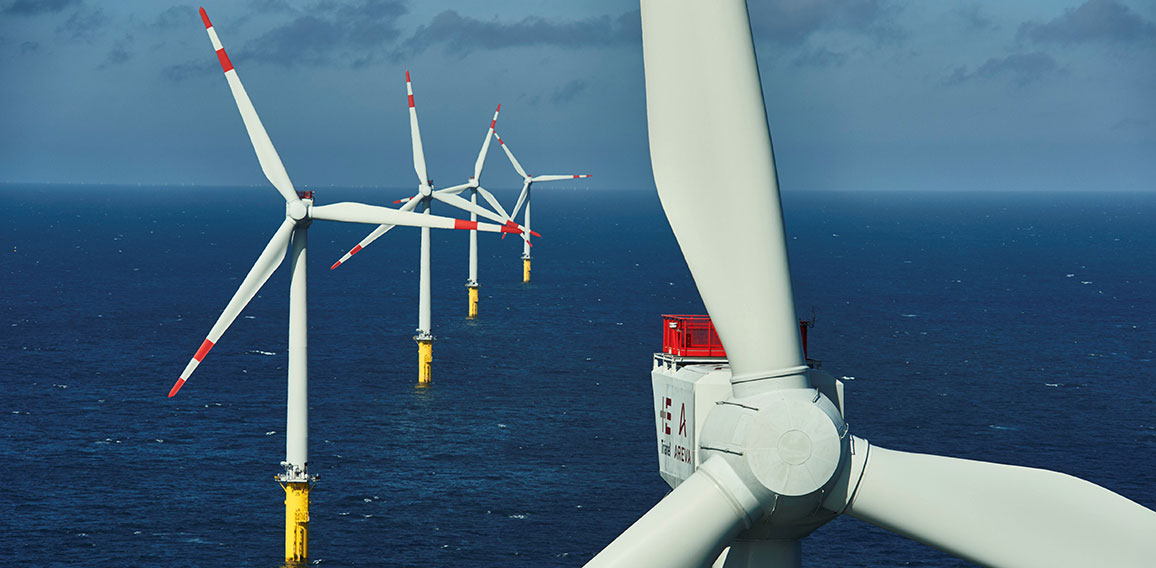 Offshore-Windpark Borkum West in der Nordsee