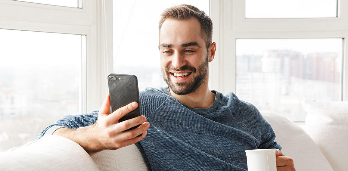 Attractive young man relaxing