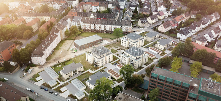 Luftaufnahme von Zentrum der Stadt Hagen in NRW