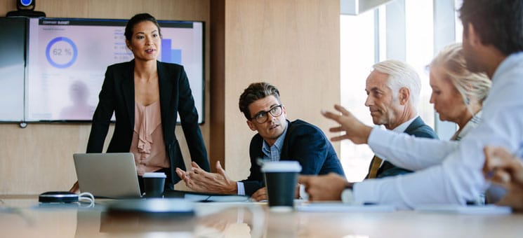 Diverse business group having a meeting in boardroom