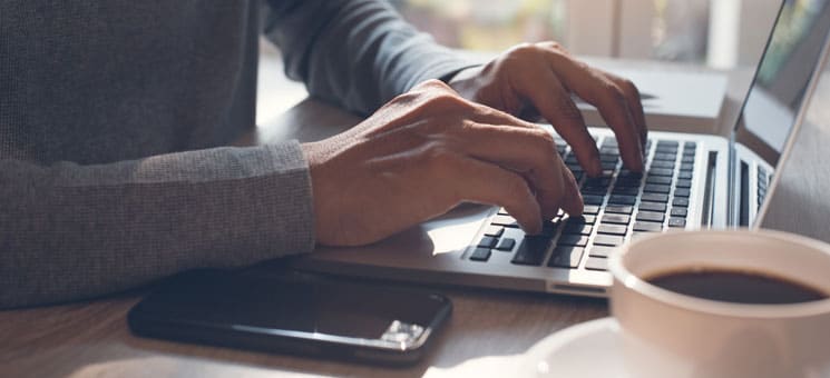 Business man working on laptop computer