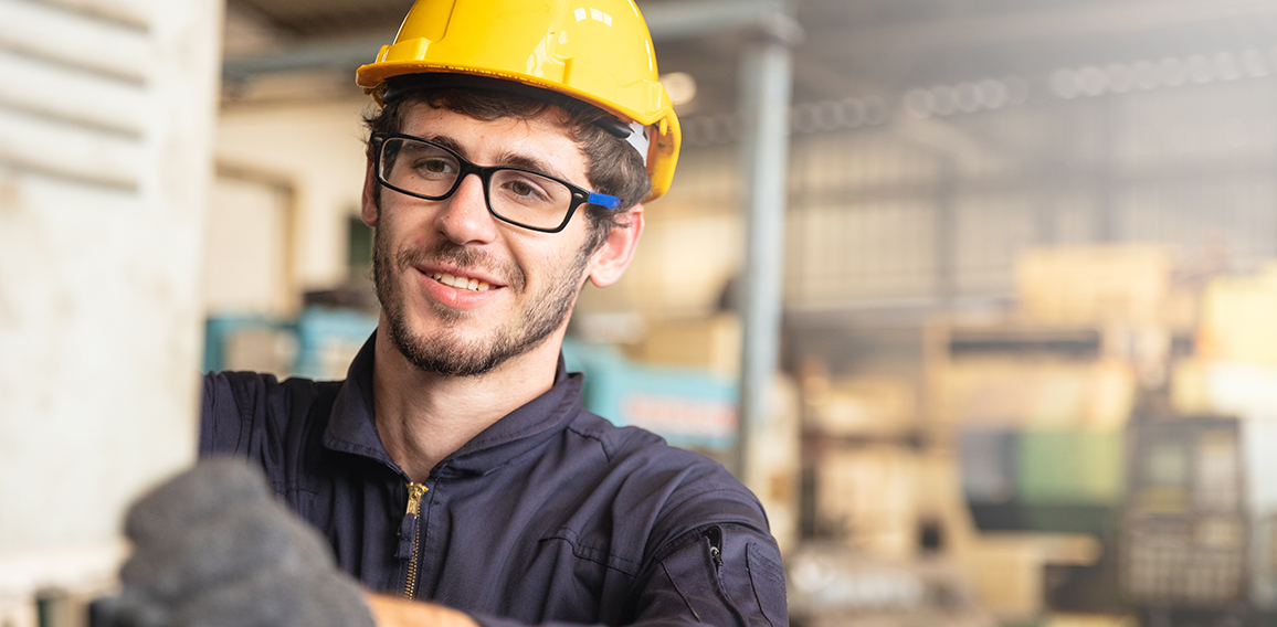 Industry factory maintenance engineer wearing uniform and safety