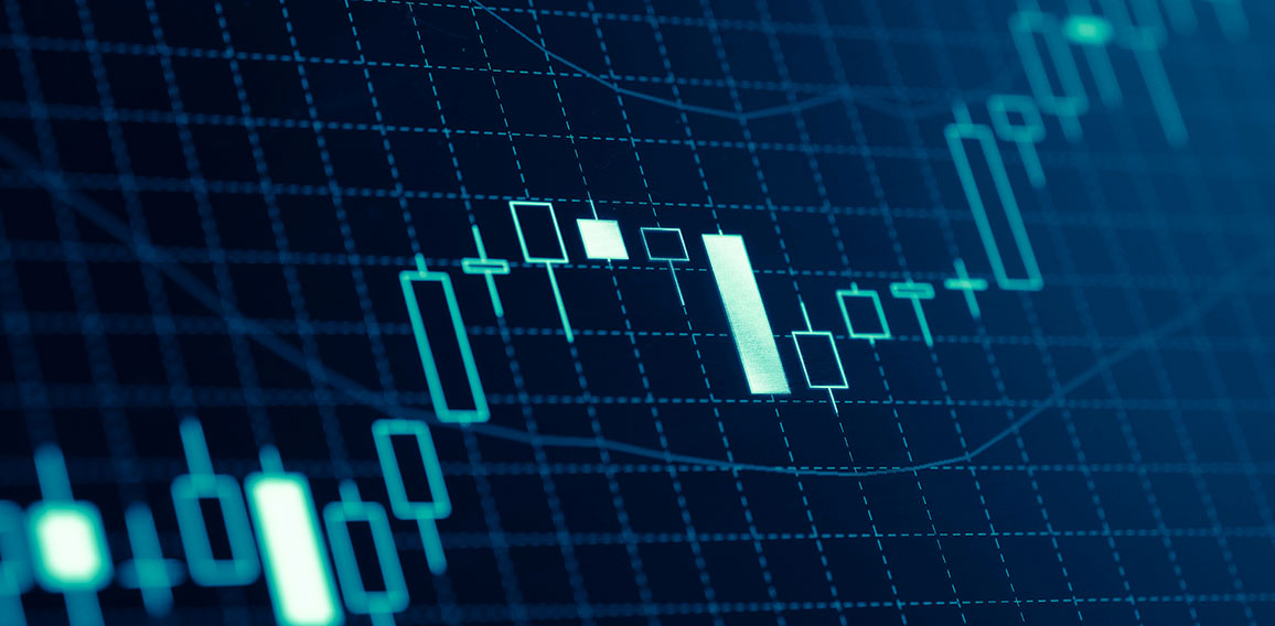 Forex market charts on computer display