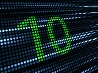Green 10 on blue & white LED background