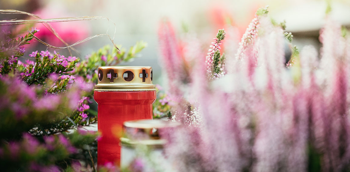 Candle at the cemetery, funeral