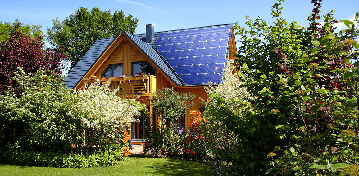 Haus mit Solarzellen