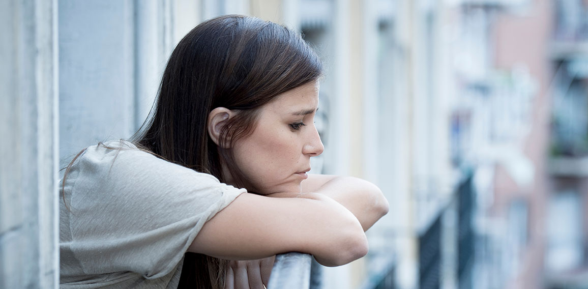 young sad beautiful woman suffering depression looking worried a