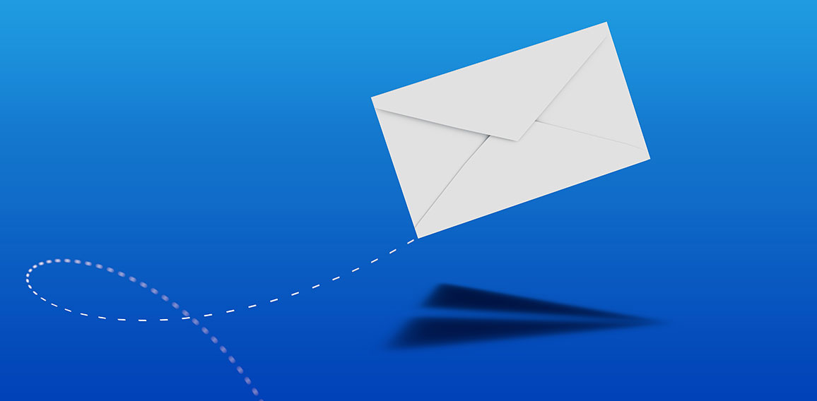 send a mail with paper plane shadow