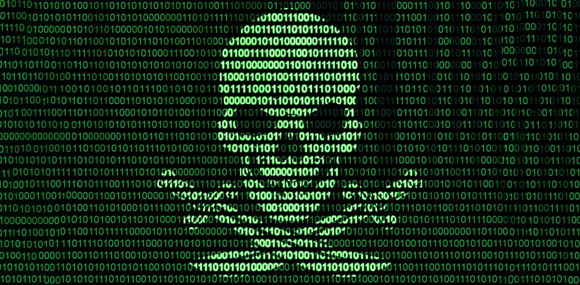 Jolly Roger on binary code background