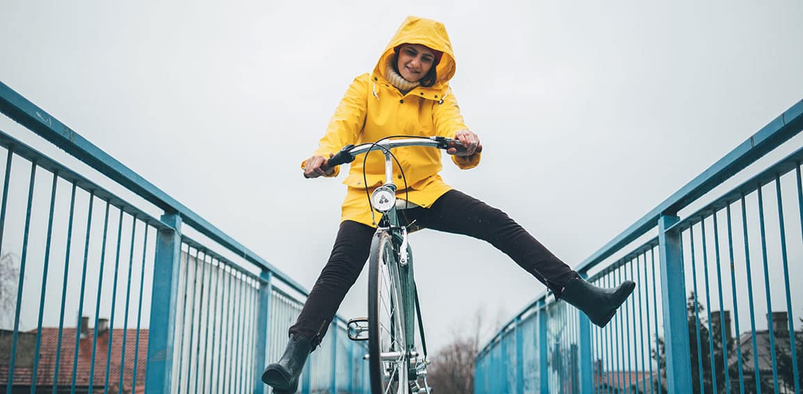 Cycling in the rainy day