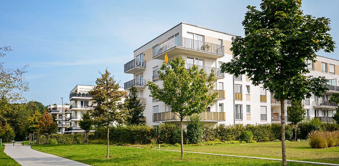 New apartment building - modern residential development in a gre