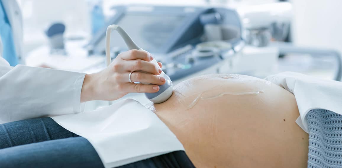 In the Hospital, Close-up Shot of the Doctor Doing Ultrasound /