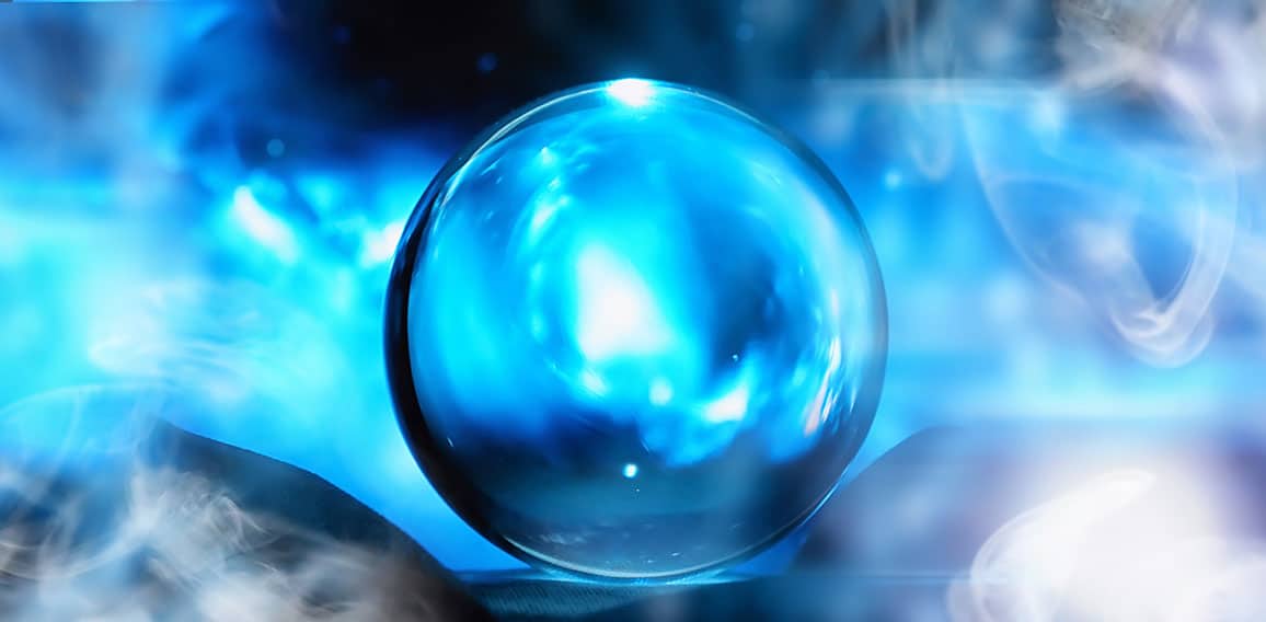 Astrological background. Crystal ball with predictions. Horoscop