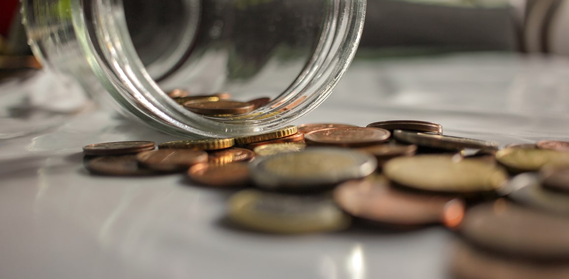 savings spread out on the table