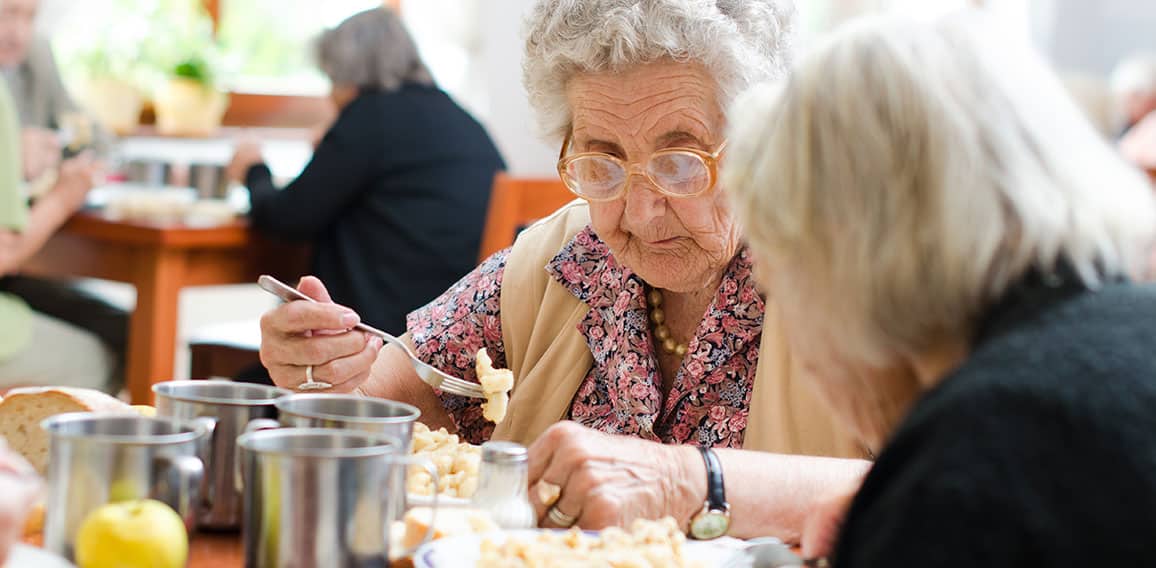 senior woman eating