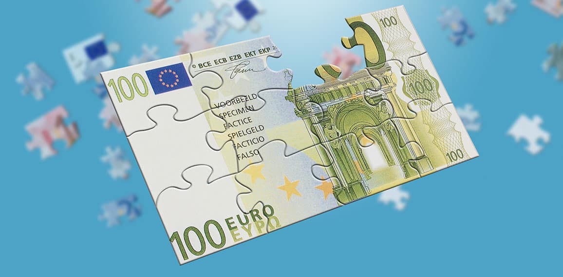 Puzzle of the euro banknotes