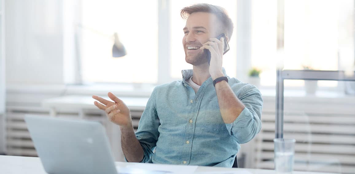 Contemporary Businessman Speaking by Phone