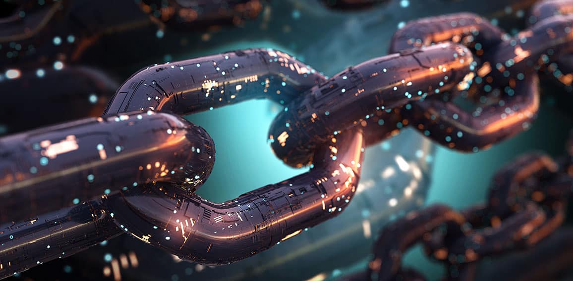 Futuristic Blockchain Concept (3D Rendering)