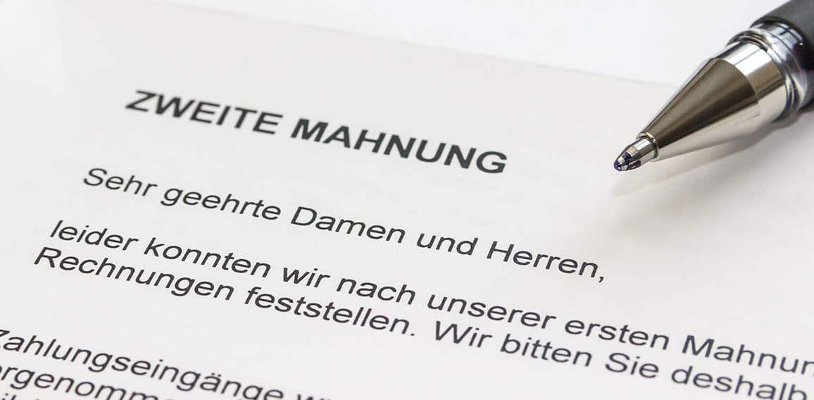 Zweite Mahnung/Zahlungsaufforderung