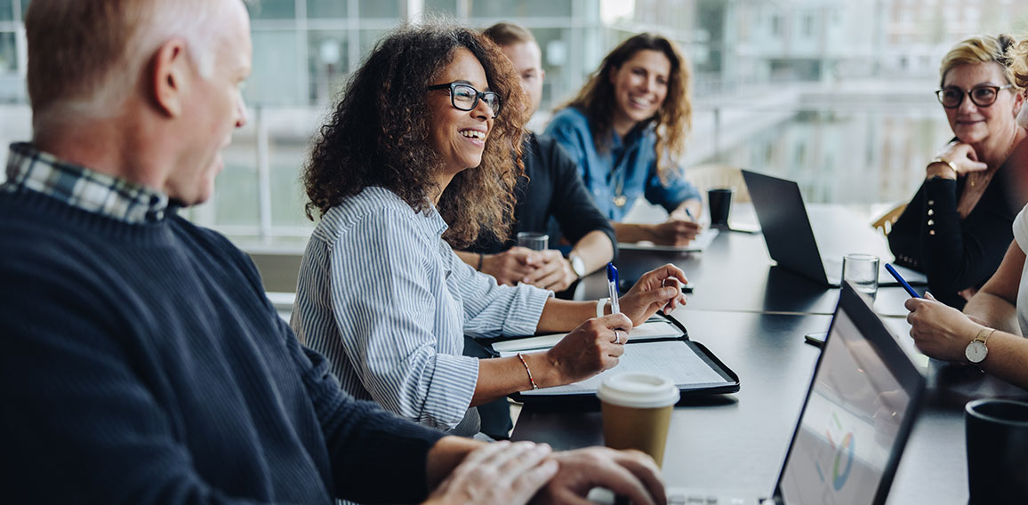 Multiracial business people having meeting