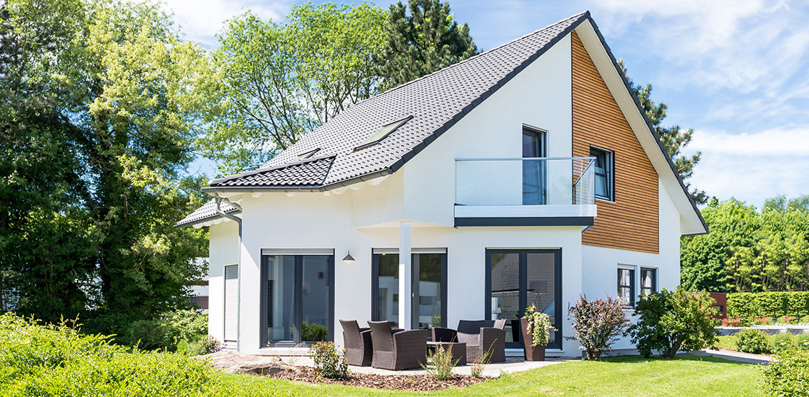 Einfamilienhaus, Wohnhaus mit Garten