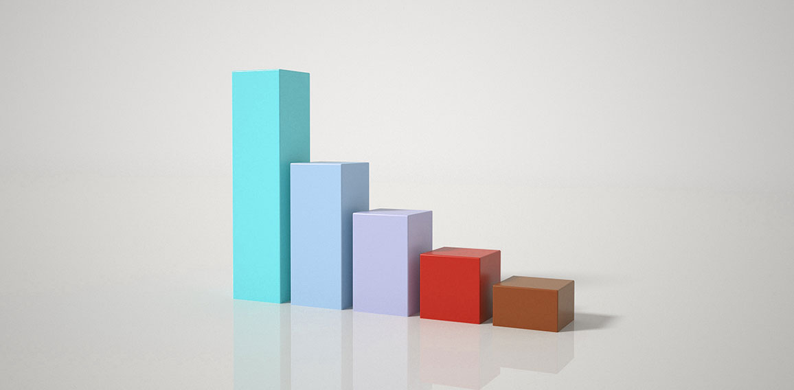 Digital multicolored histogram with a growing business concept. Technological diagram, statistics . Camera movement. 3d animation with 4K resolution.