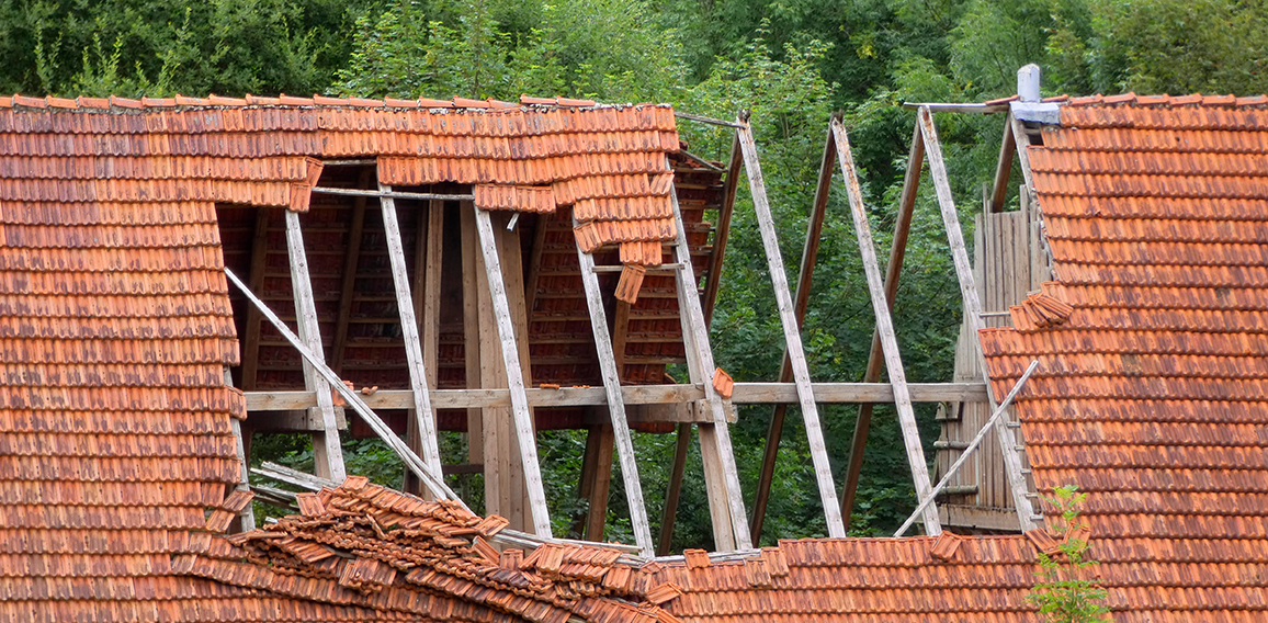 Climate change, roof truss destruction