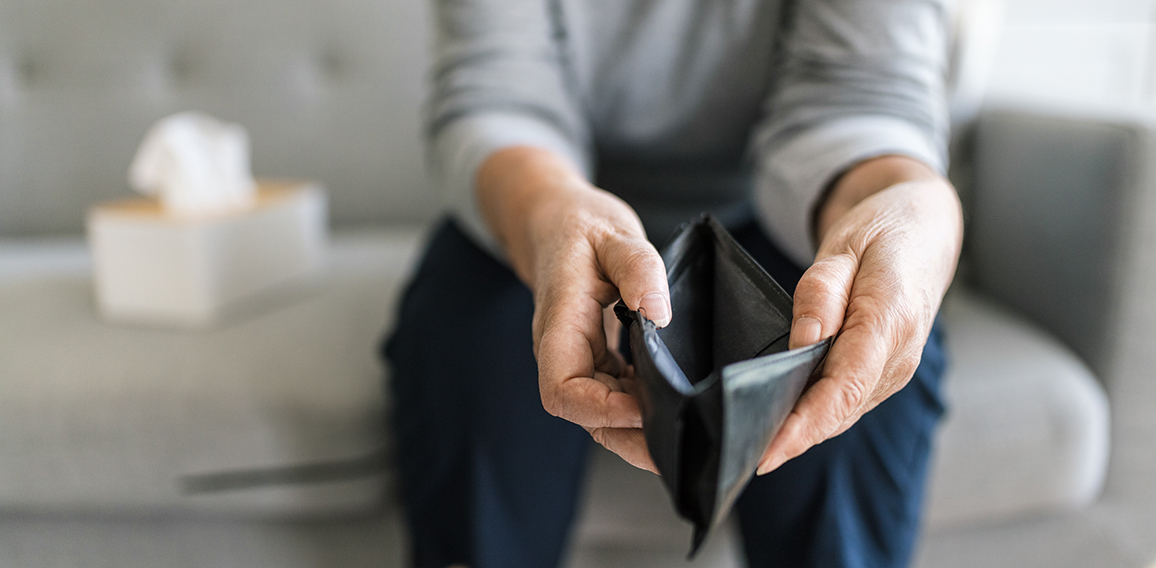 Elderly woman unhappy with the rising cost of living