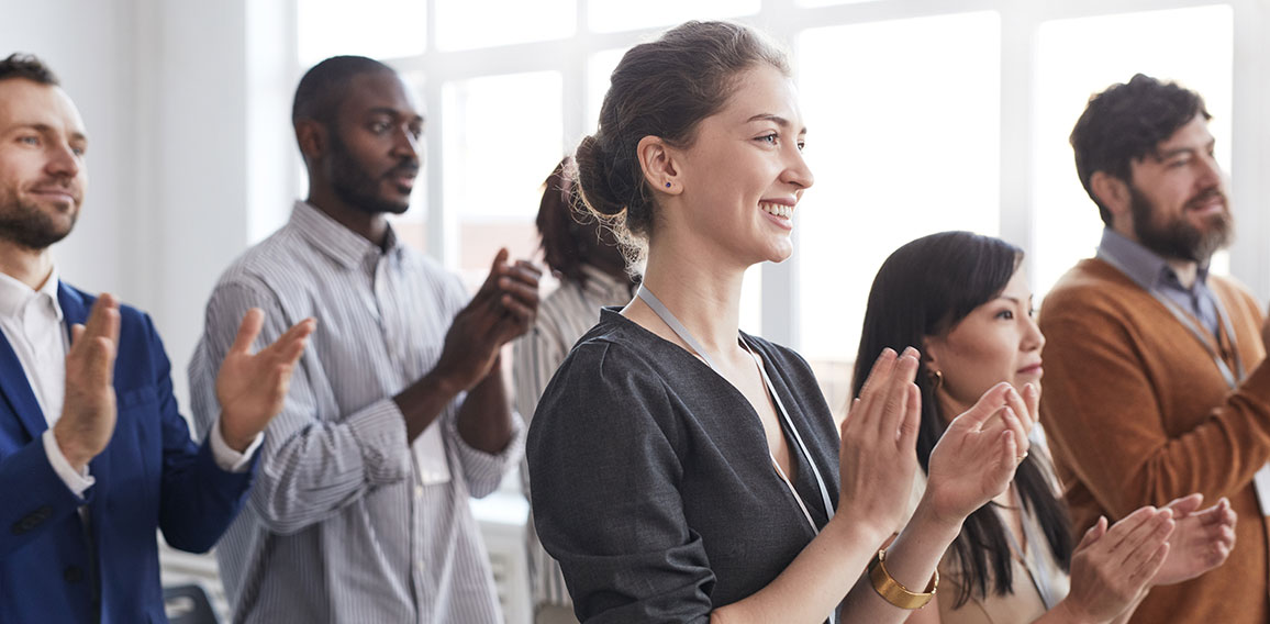 Business People Applauding Standing Up