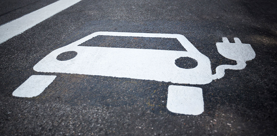 Parking symbol for electric cars being charged