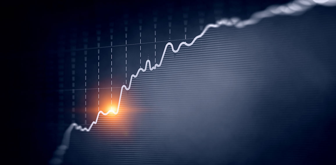 Business graph and trade monitor