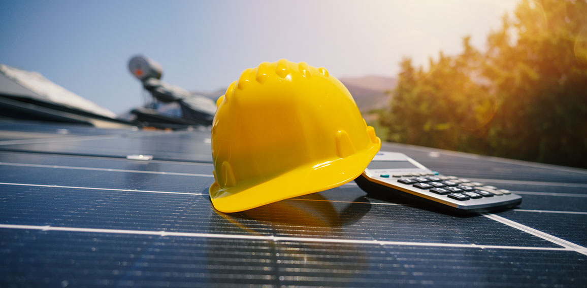 Renewable energy system with solar panel on the roof