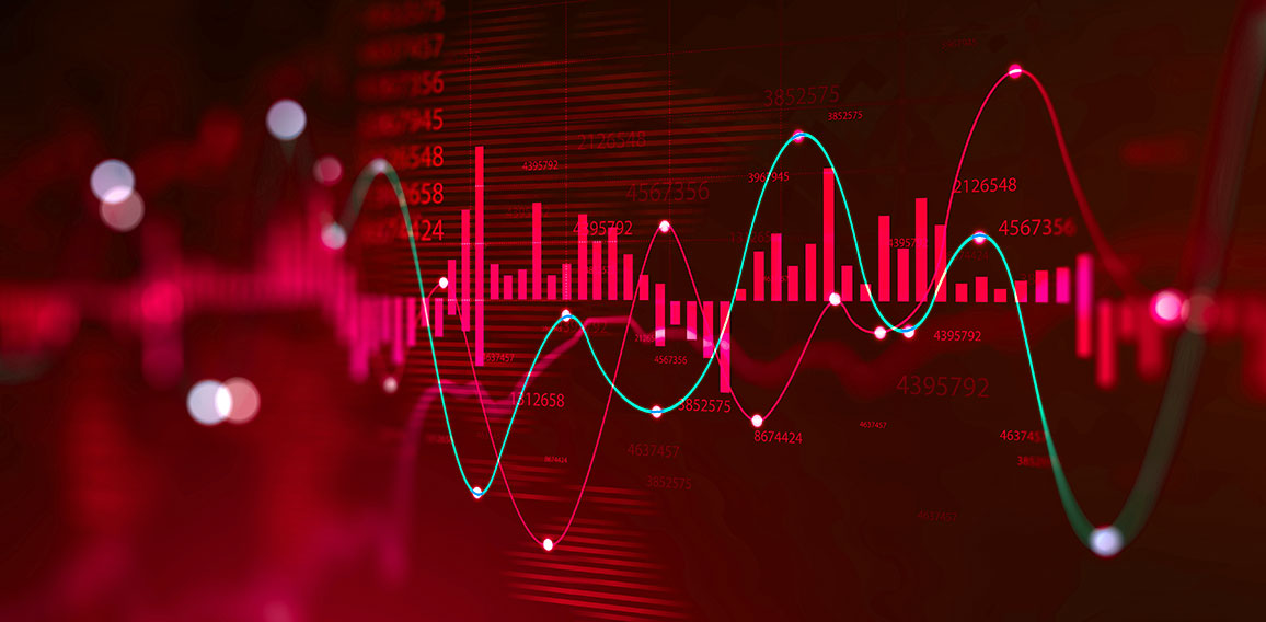 Stock market and trading, digital graph