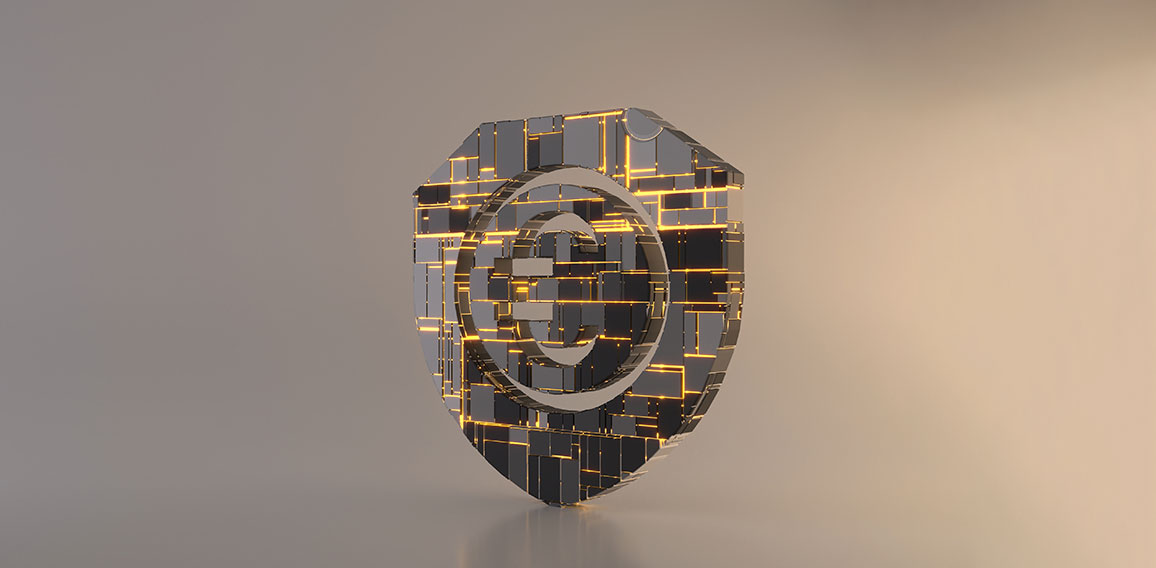 light background 3d rendering symbol of shield  icon