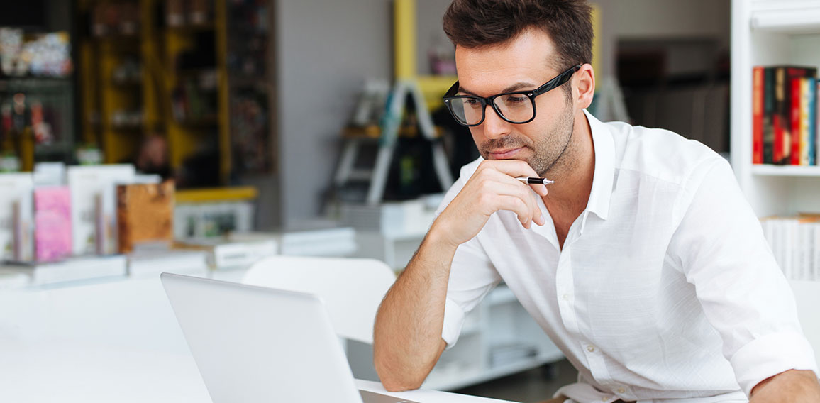 Man working on laptop