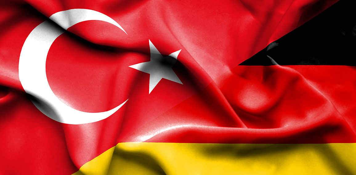 Waving flag of Germany and Turkey