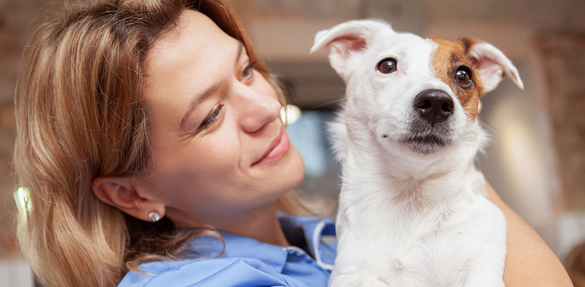 Friendly female veterenarian working at her clinic