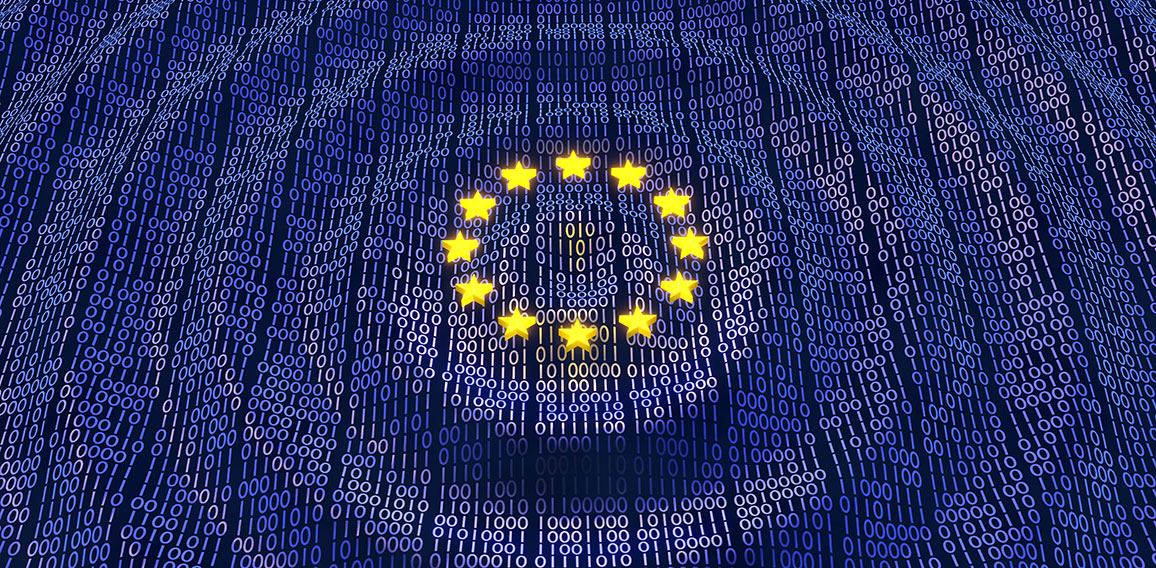 EU GDPR data bits and bytes wave ripples