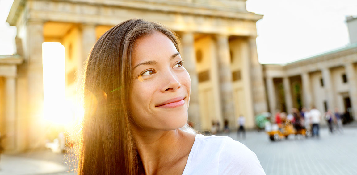 Berlin people - woman at Brandenburg Gate