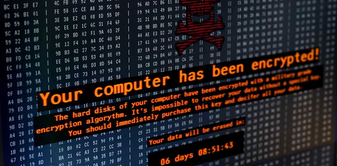 Petya virus message on computer screen, cyberattack, hackers demanding money