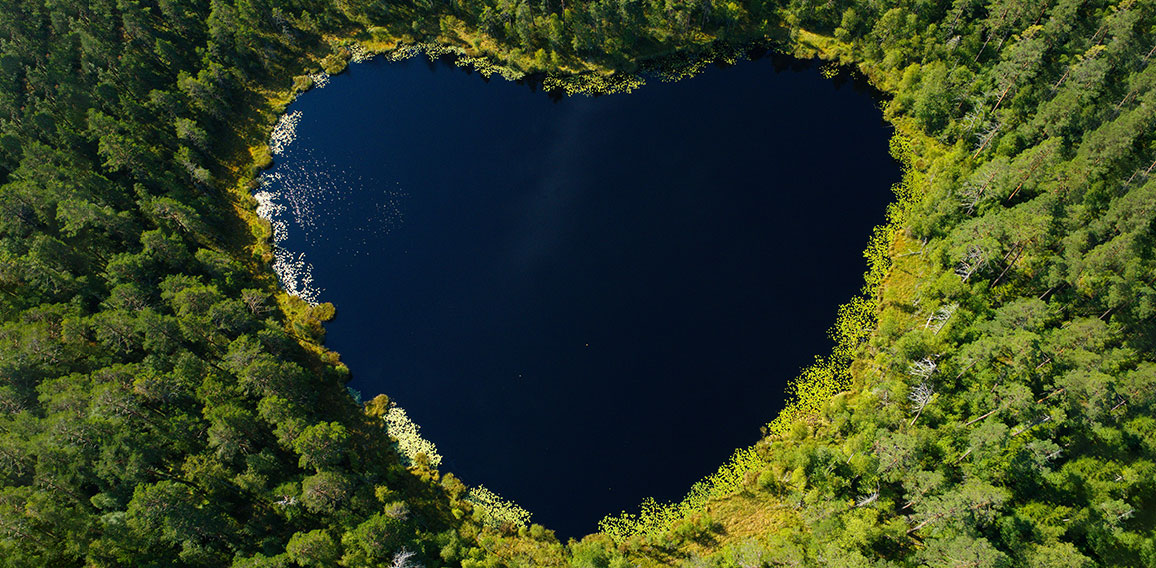 Heart-shaped tarn