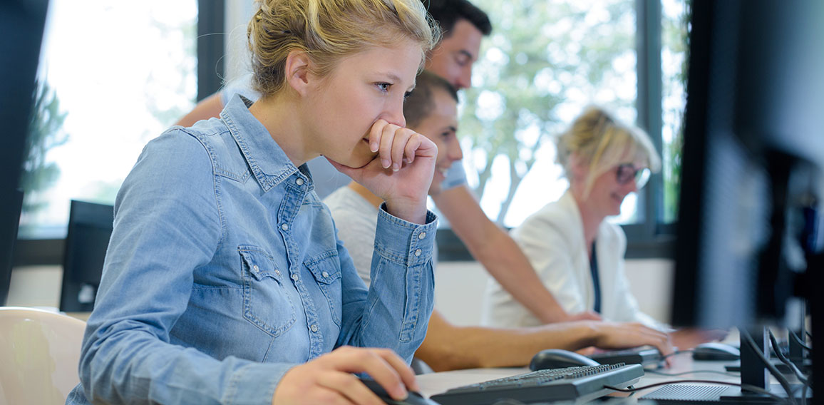 a woman with a computer science studies