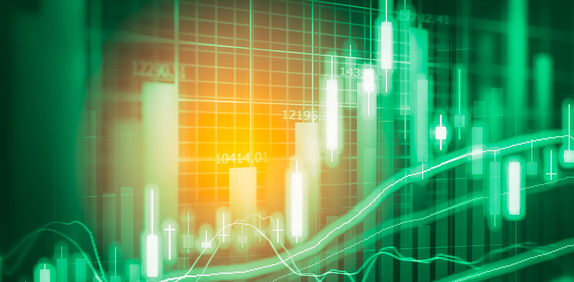 Stock market indicator and financial data view from LED. Double