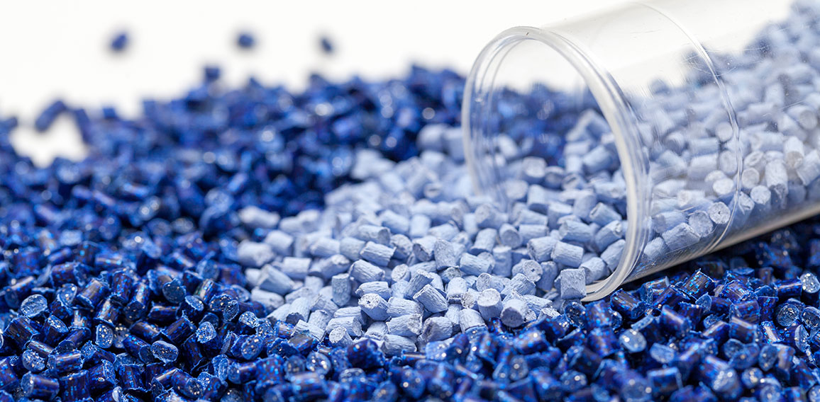 plastic granules close up