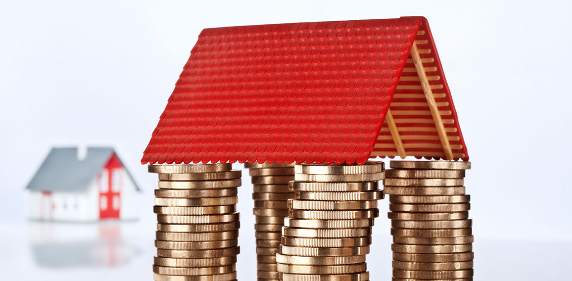 Roof on stacked coins