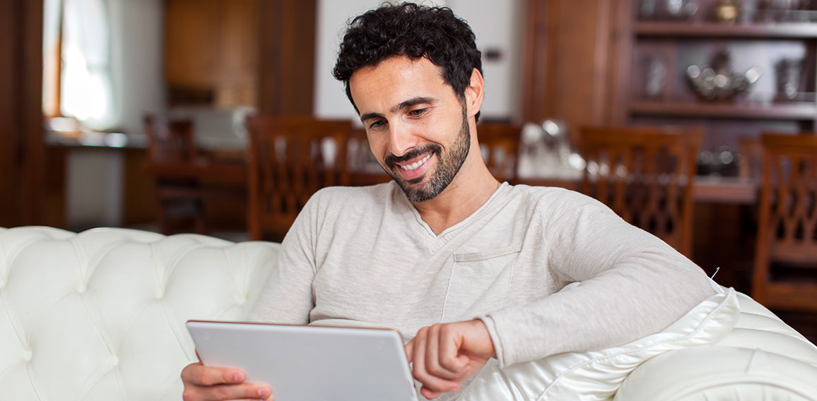 Young man using a digital tablet